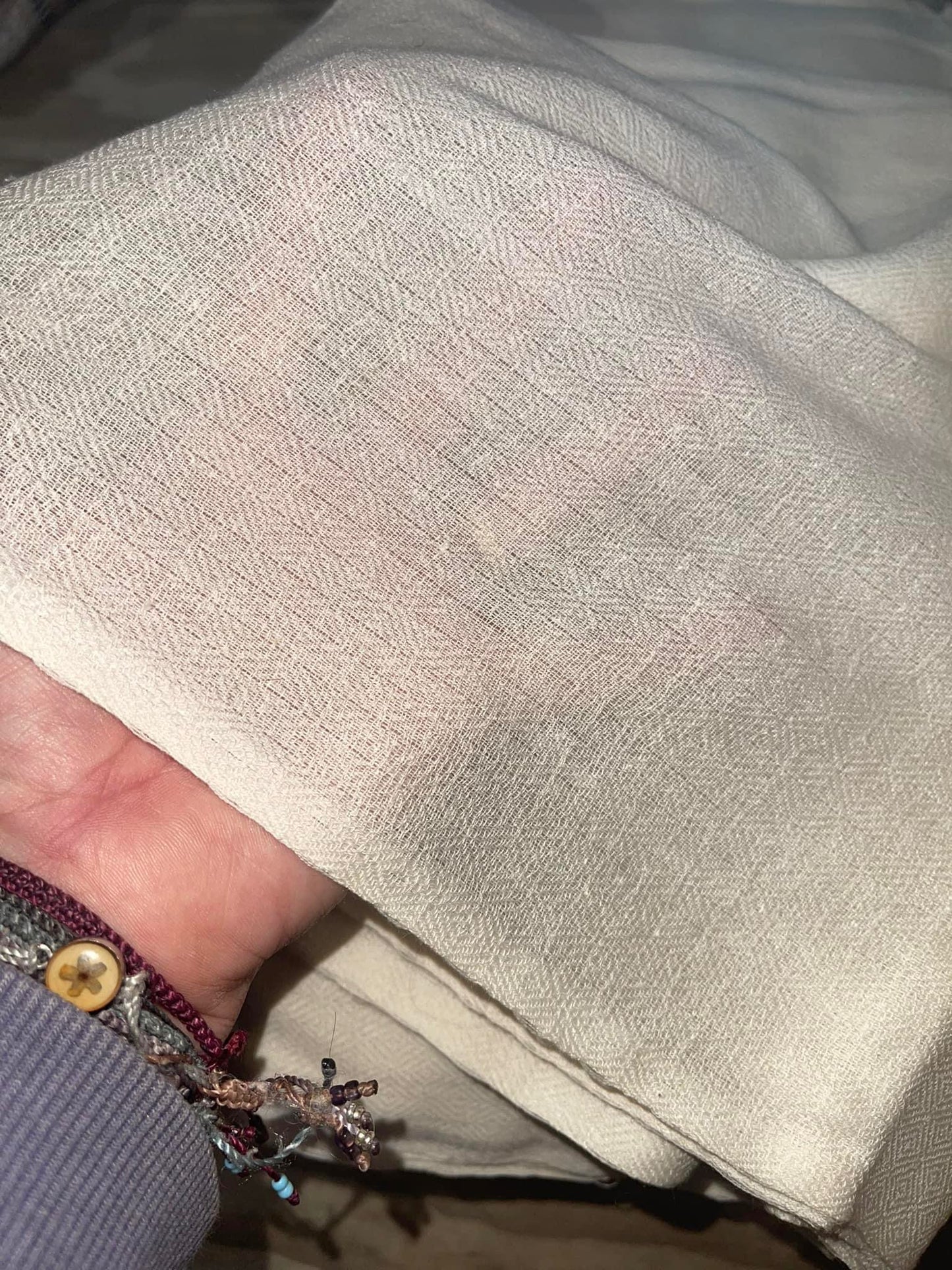 LARGE 100% Merino Scarf woven DIAMOND weave