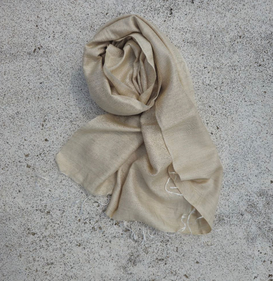 SALE Muga SILK & Bamboo scarf LONG