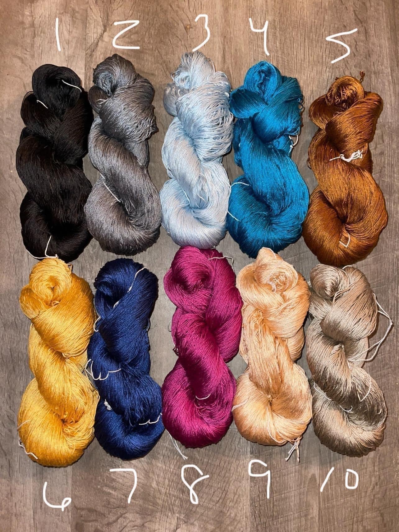 100% Mulberry Silk 500yds Fingering