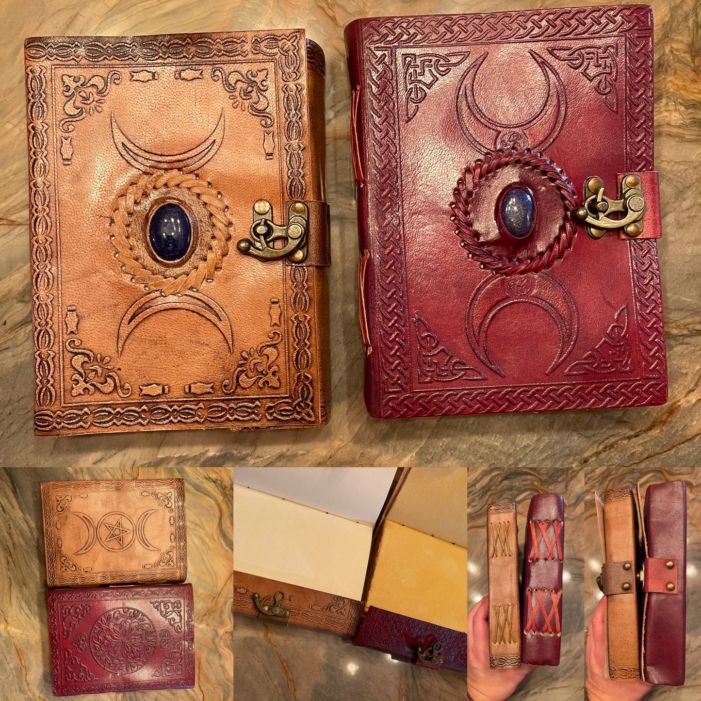 Leather journal Moon STONE